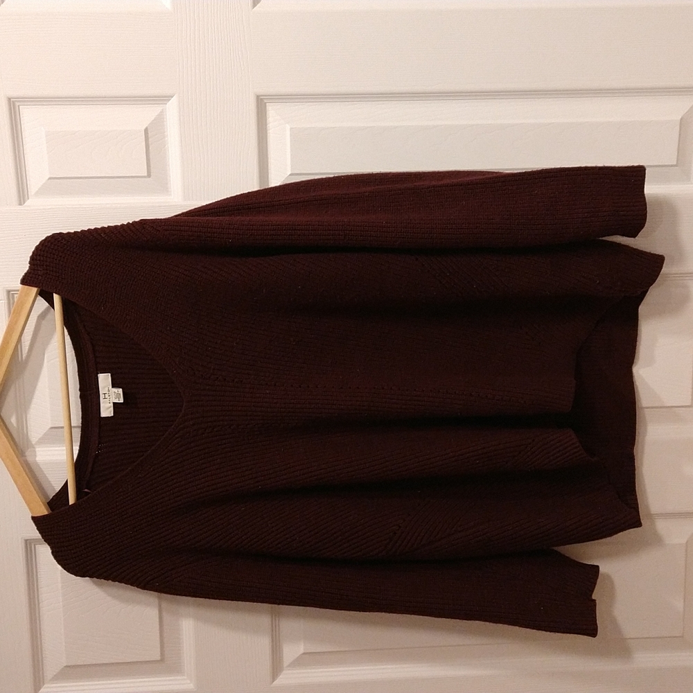 Halston oversized heavy sweater purple burgundy marroon